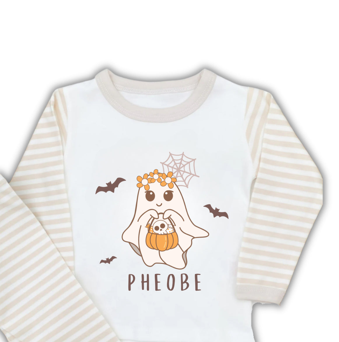 Halloween Ghost Pj’s  - Personalised - Natural